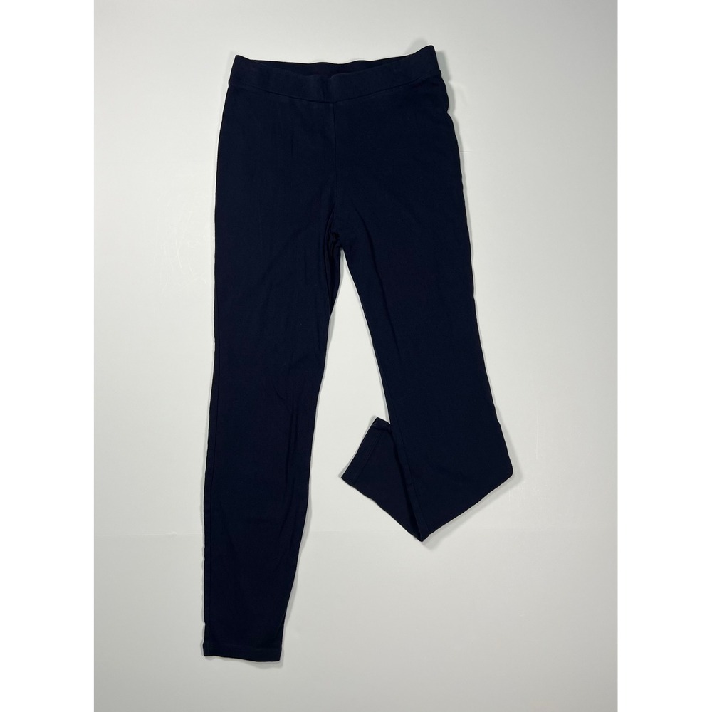 Boden Leggings Women Size 8 Navy Blue Pointelle Knit High Rise Slim Tapered